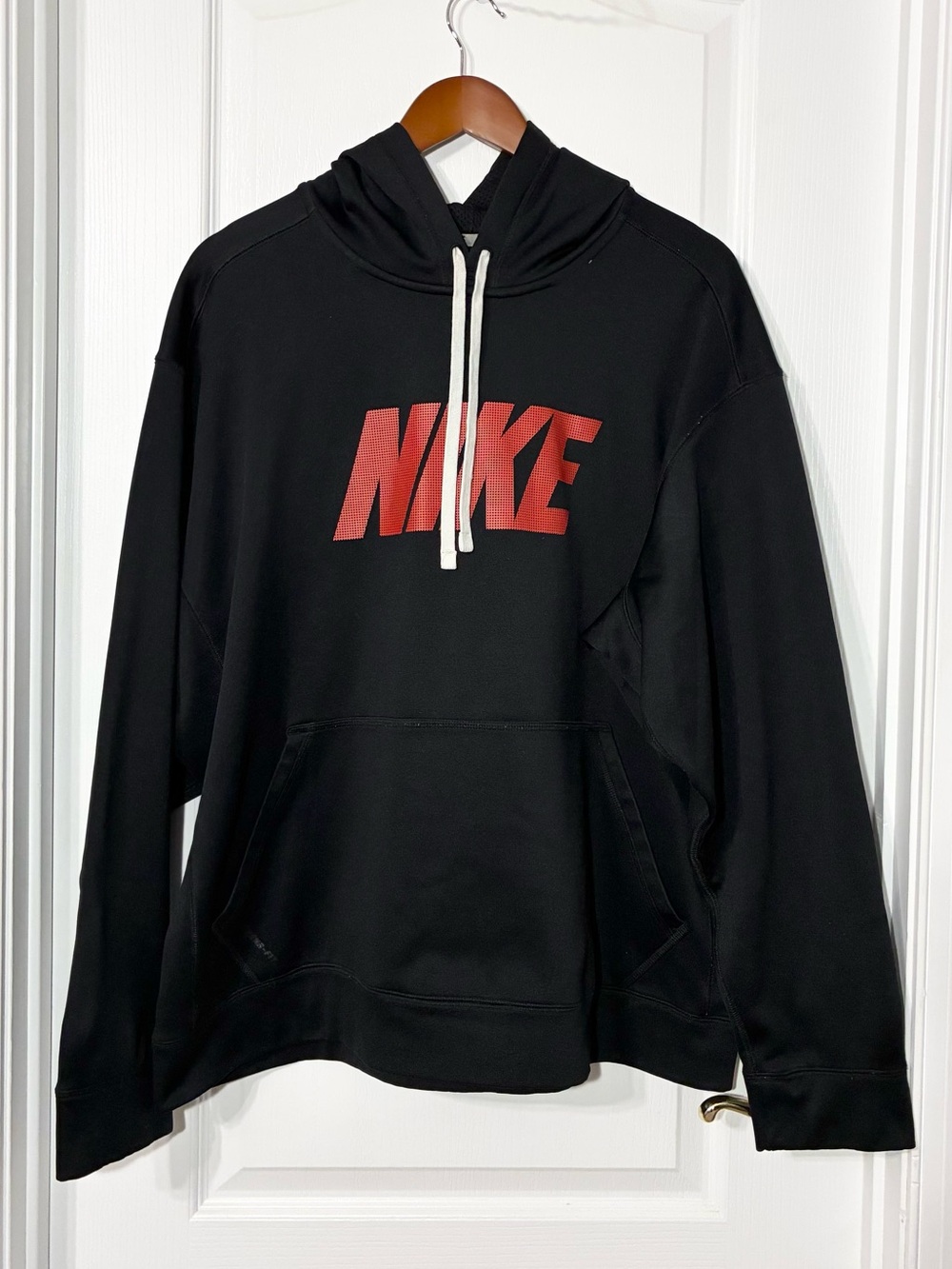 Nike Therma-FIT Logo Pullover Hoodie Black Red Men’s XXL